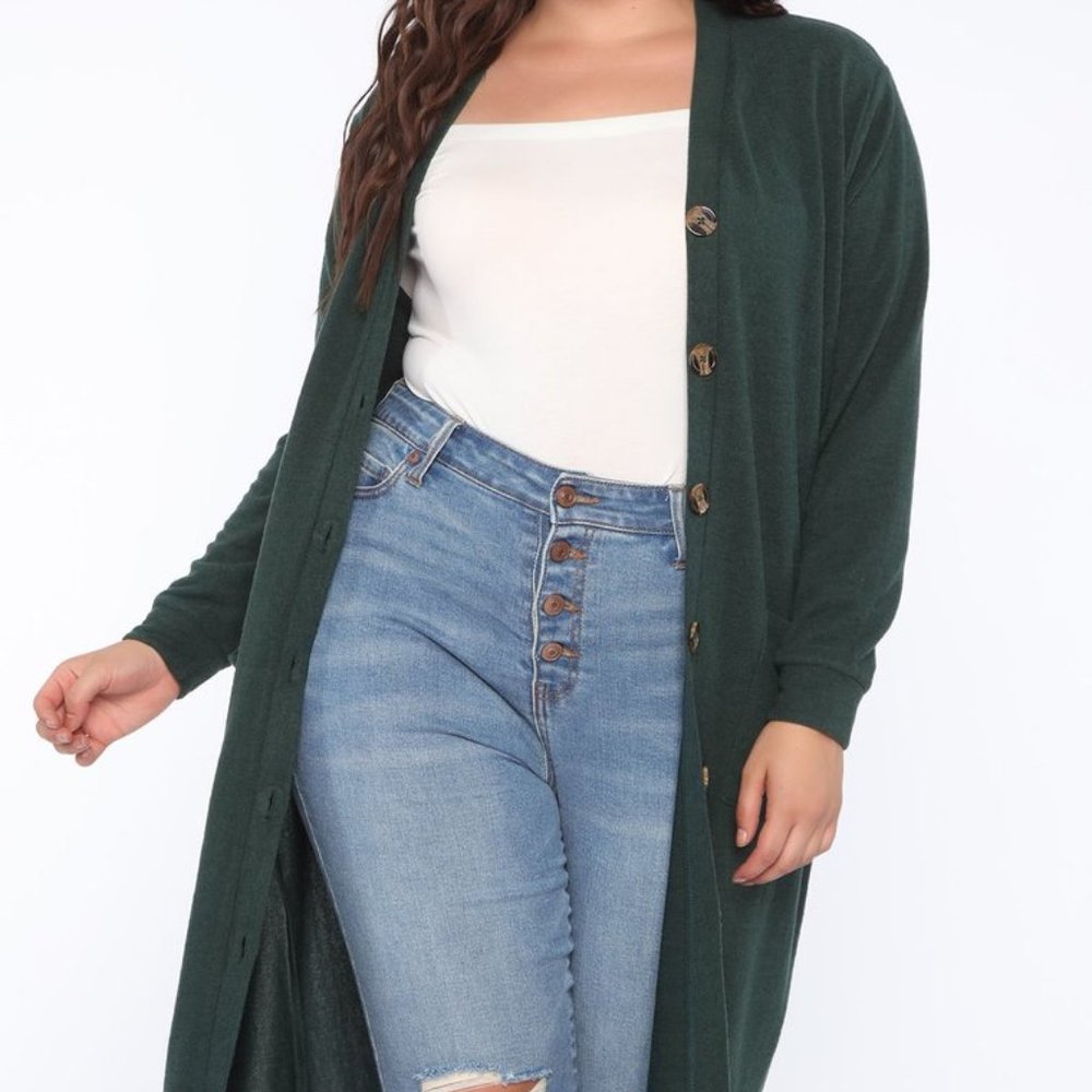 Long Green cardigan NWOT